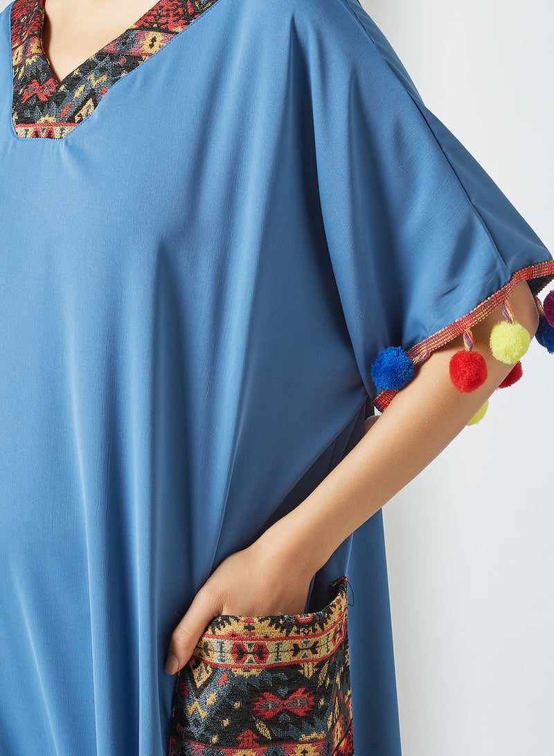 Bousni - Pocket style Jalabiya Blue - Image 1