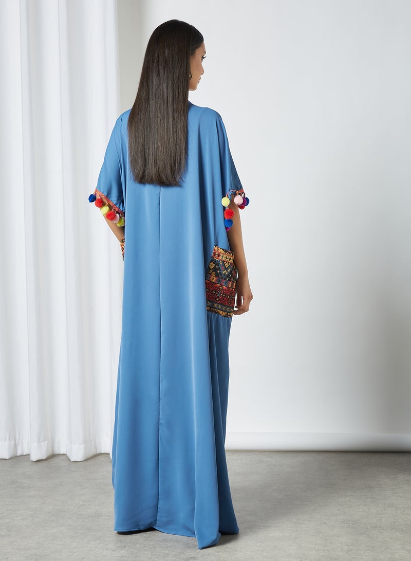 Bousni - Pocket style Jalabiya Blue - Image 1