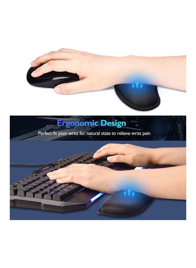 2-Pack Keyboard and Mouse Wrist Support Set Black  - Image 2