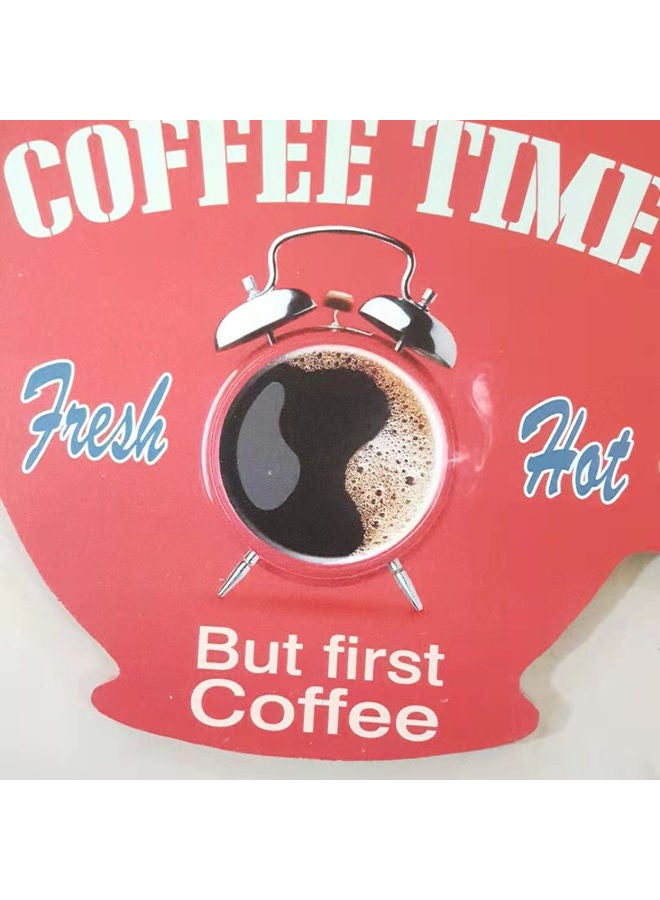 Cup Shaped Coffee Printed Wall Hanging Plaque Multicolour - Image 2
