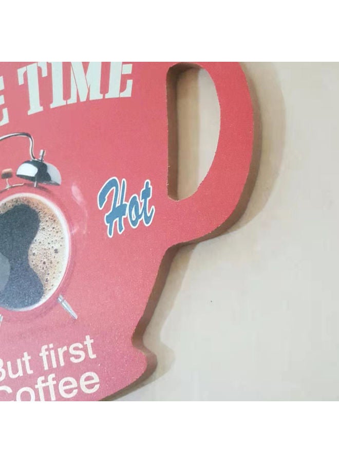 Cup Shaped Coffee Printed Wall Hanging Plaque Multicolour - Image 3