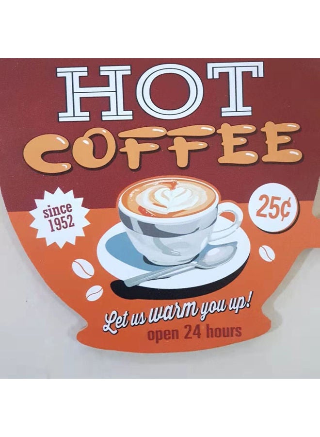 Cup Shaped Coffee Printed Wall Hanging Plaque Multicolour - Image 3