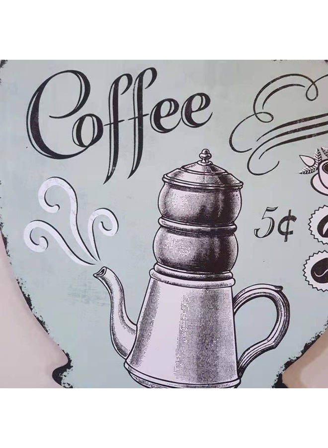 Cup Shaped Coffee Printed Wall Hanging Plaque Multicolour - Image 3