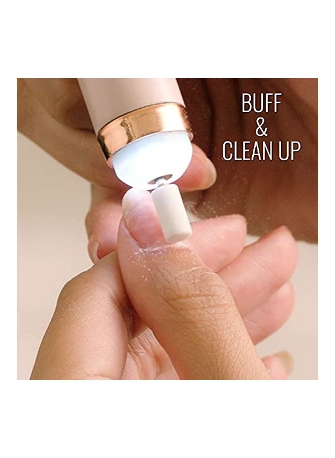 فينيشنج تاتش طقم مبرد أظافر إلكتروني احترافي وأداوات لأظافر اليدين والقدمين كاملة مكون من 6 قطع . وردي/ فضي/ أبيض . 7.5 X 3.5 X 2.5بوصة - Image 3