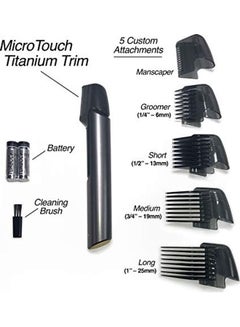 Micro Touch Titanium Trim Hair Cutting Body Shaver and Groomer Tool Set Black  - Image 3