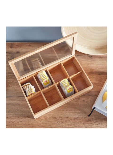 Tea Canister With Transparent Lid beige