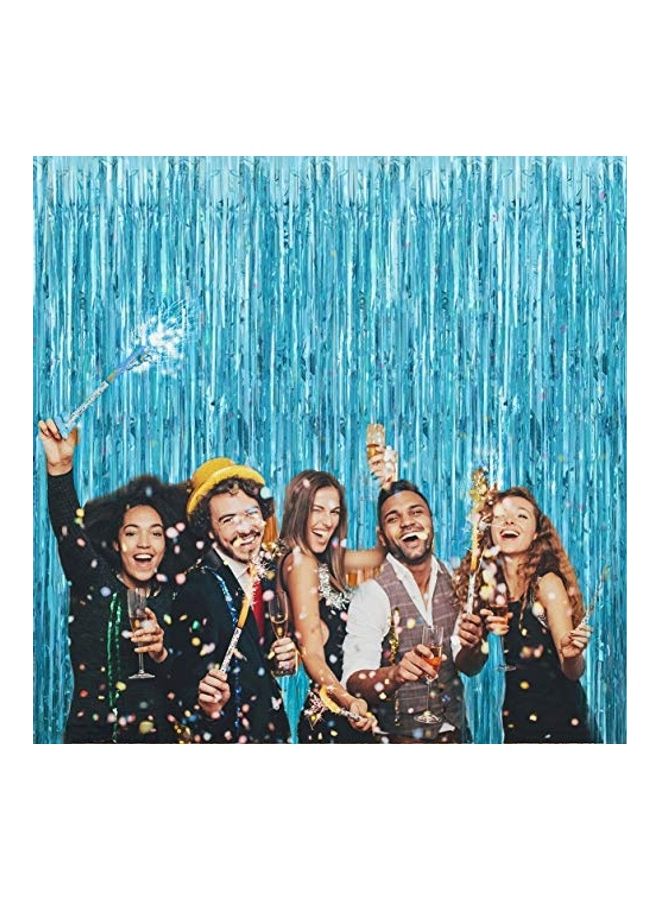 FECEDY 2-Piece Metallic Tinsel Foil Fringe Curtains Photo Booth Props - Image 3