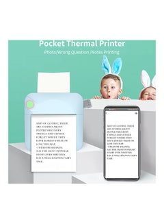 Generic 200dpi Portable Mini Pocket Thermal Printer with 1 Roll Paper Blue  - Image 2