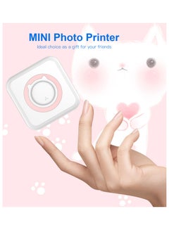 Generic 203dpi Portable Mini Photo Printer with 1 Roll Paper Pink  - Image 2