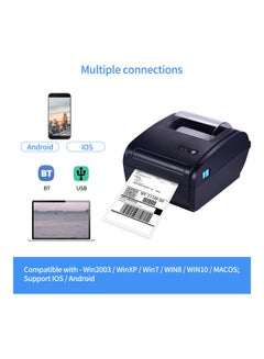 Generic USB and BT Connection Desktop Label Printer Black  - Image 3