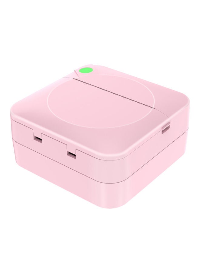 Generic - 200dpi Portable Mini Pocket Thermal Printer with 1 Roll Paper Pink - Image 1