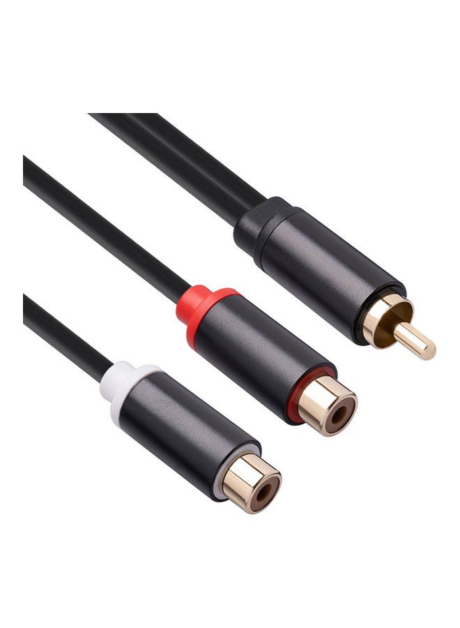 0.3m RCA 1 Male to 2 Female Stereo Audio Cable Black - Image 2