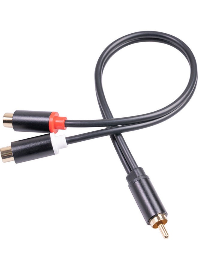 0.3m RCA 1 Male to 2 Female Stereo Audio Cable Black - Image 3