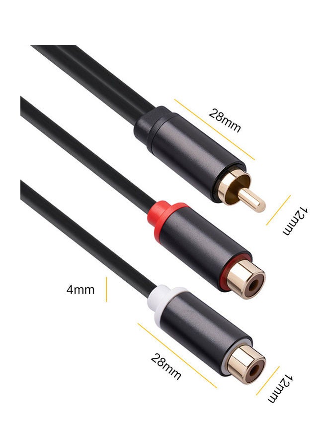 0.3m RCA 1 Male to 2 Female Stereo Audio Cable Black - Image 4