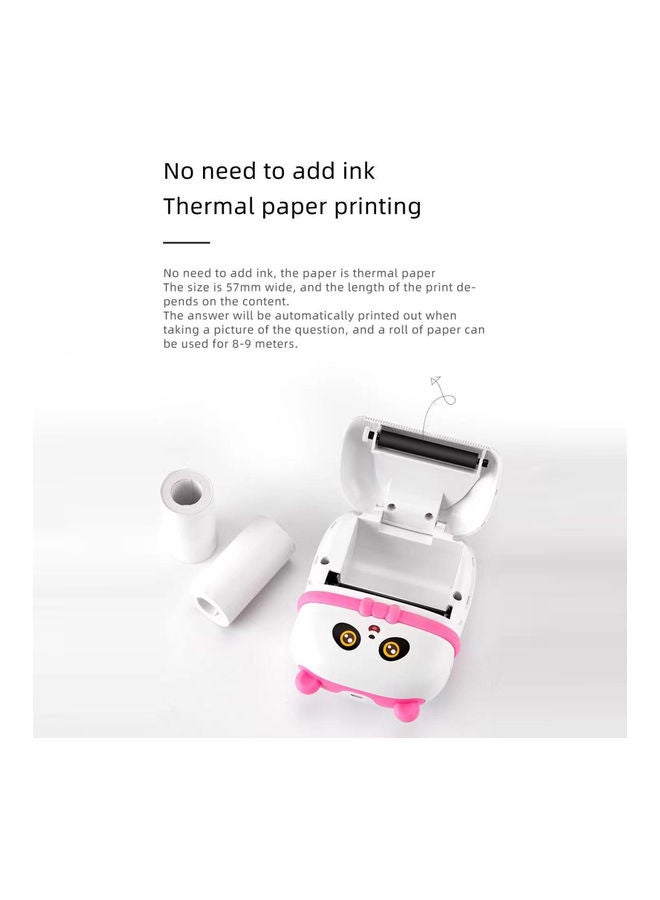 Generic Portable Pocket Mini Thermal Printer with 1 Roll Paper Pink  - Image 3