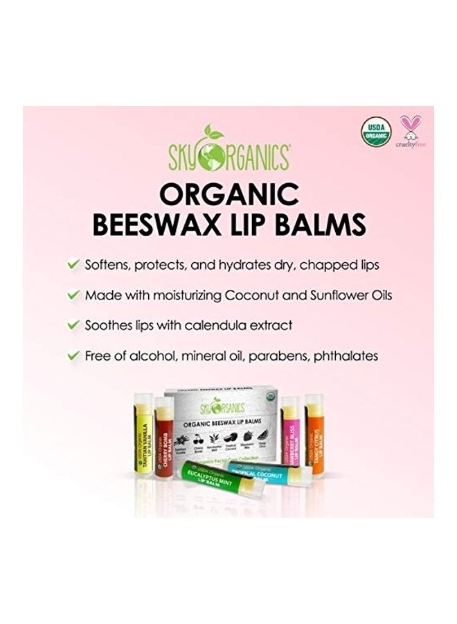 Sky Organics 6-Piece Beeswax Lip Balm Multicolour 0.5 X 4 X 3inch - Image 1