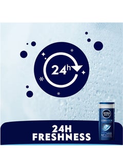 Nivea MEN Cool Kick Shower Gel 3in1, 24h Fresh Effect, Masculine Scent, Blue 250ml  - Image 3