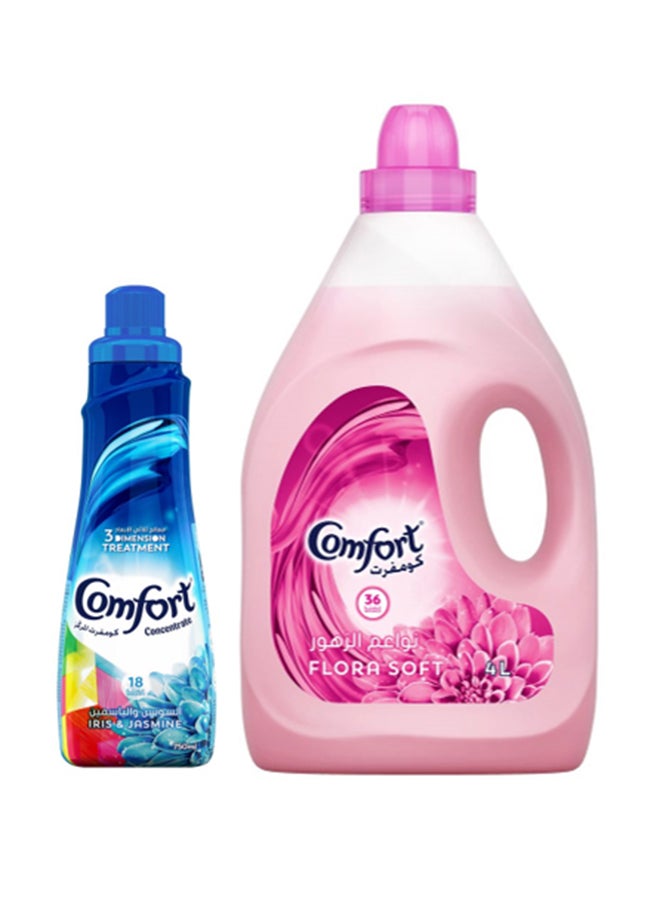 Comfort - Flora Soft And Assorted Laundry Care Softner 4L + 650ml Pack of 2 - Image 1