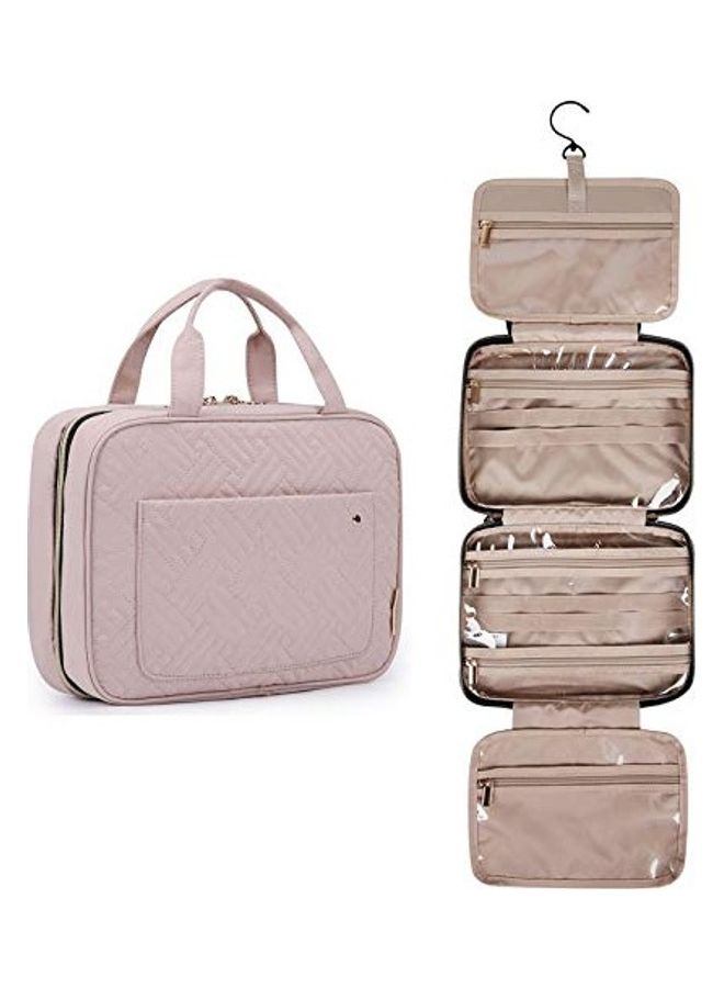BAGSMART Large Toiletry Travel Bag with Hanging Hook Light Pink  - Image 1