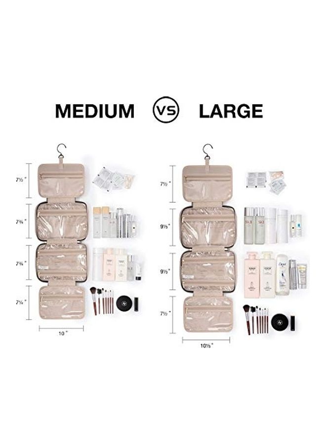 BAGSMART Large Toiletry Travel Bag with Hanging Hook Light Pink  - Image 2