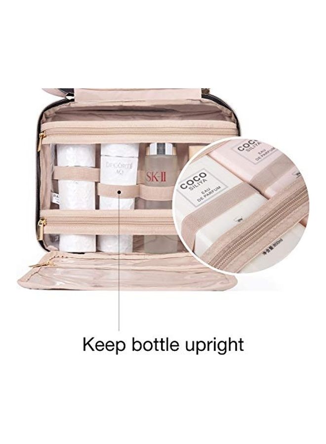 BAGSMART Large Toiletry Travel Bag with Hanging Hook Light Pink  - Image 4