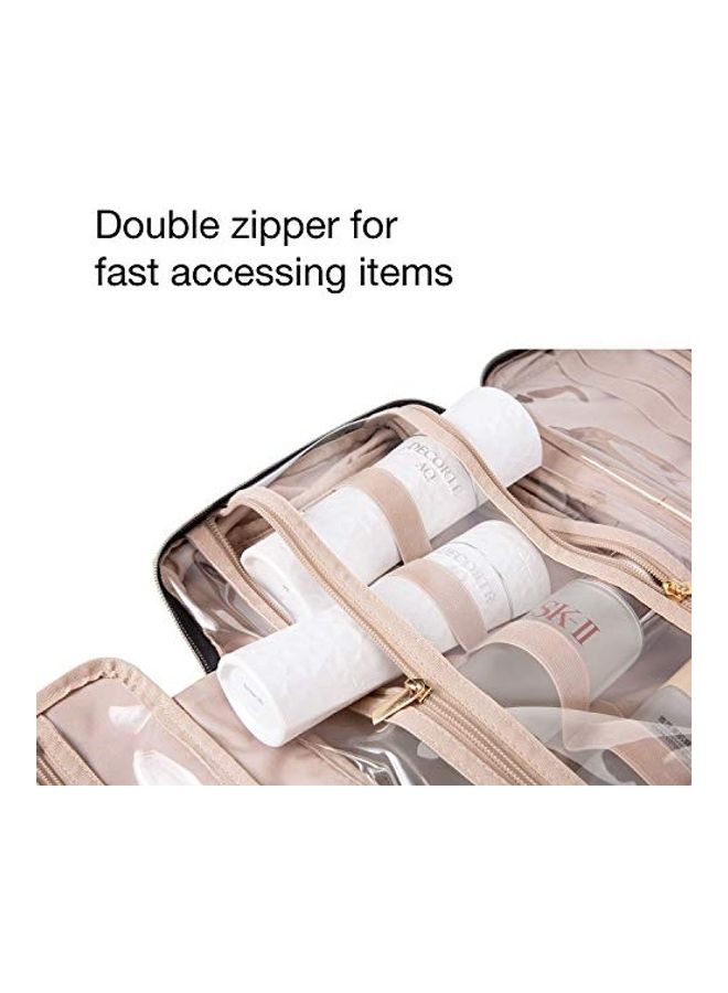 BAGSMART Large Toiletry Travel Bag with Hanging Hook Light Pink  - Image 5