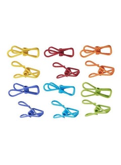 Generic Metal Clip, Chip Clips For Clothes Bag Paper Document Use, Pack Of 12 Multicolour  - Image 1
