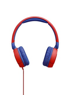 جي بي إل Jr 310 سماعات رأس سلكية للأطفال مع صوت آمن - ميكروفون مدمج - عصابة رأس مبطنة - وسادة أذن - كابل مسطح أحمر أحمر  - Image 4