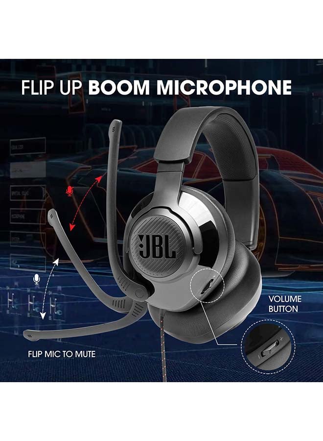 JBL Quantum 300 Hybrid Wired Over-Ear Gaming Headset With Flip-Up Mic - Image 4