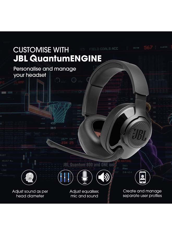 JBL Quantum 300 Hybrid Wired Over-Ear Gaming Headset With Flip-Up Mic - Image 5