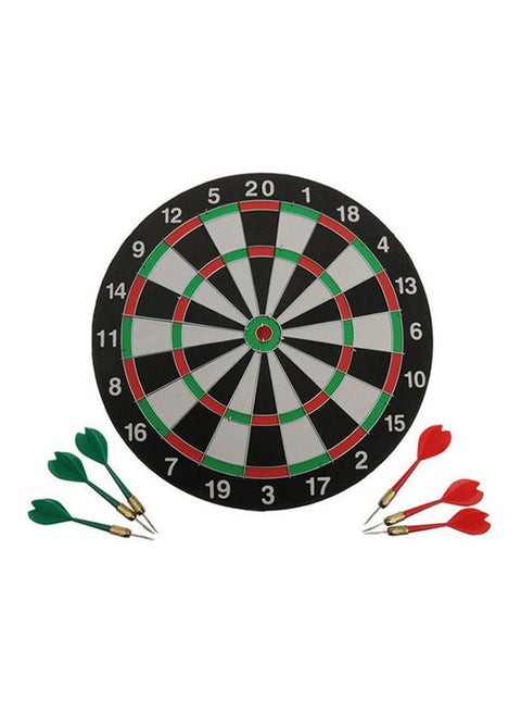 Tickles Double Sided Dart Board Game - With 6 Darts - 15Inch
