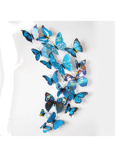 12Pcs Butterfly Plane Wall Sticker Home Decoration Model Multicolour