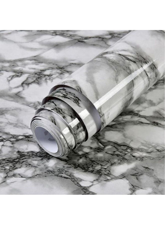 ملصق جداري قابل للإزالة من مادة من بلاستيك PVC بتصميم رخامي لغرفة المعيشة متعدد الألوان - Image 1