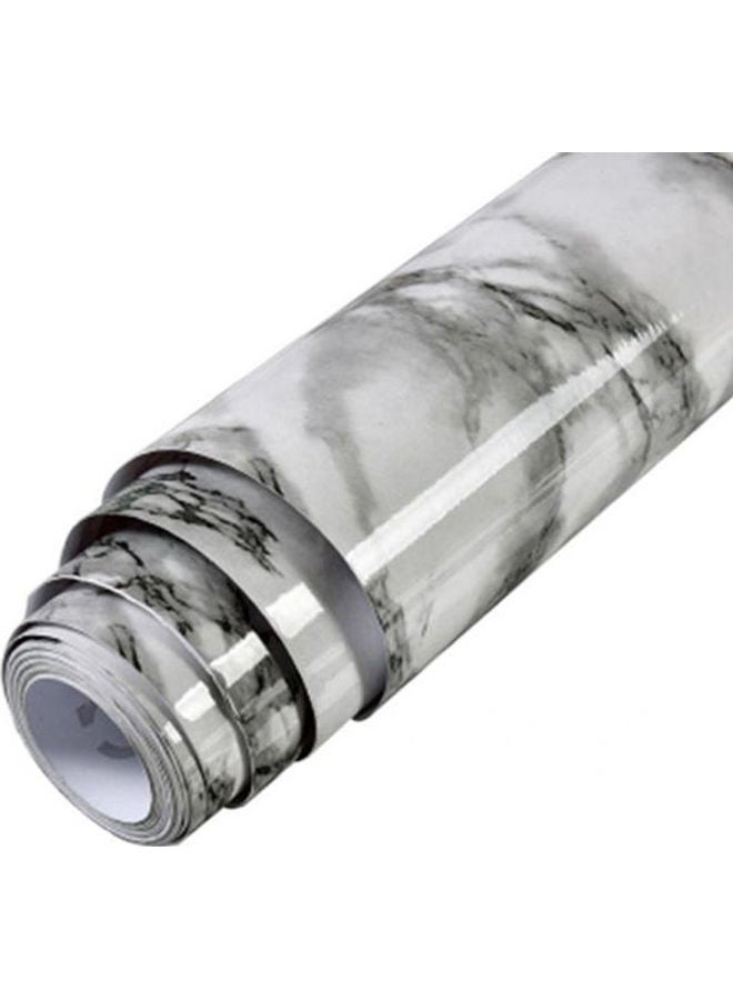 ملصق جداري قابل للإزالة من مادة من بلاستيك PVC بتصميم رخامي لغرفة المعيشة متعدد الألوان - Image 2