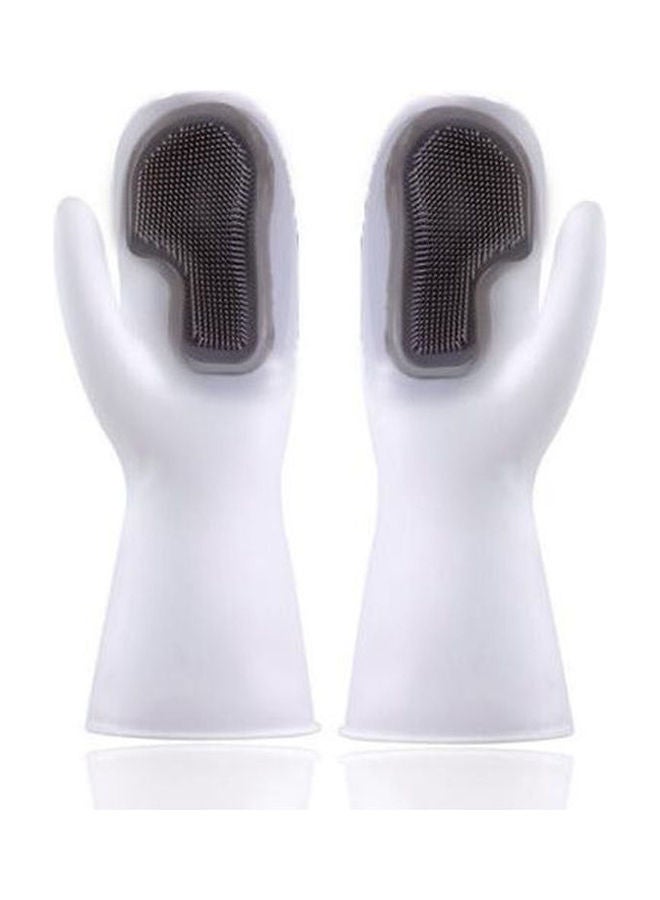 Dishwashing Gloves Non-Oily Kitchen Waterproof Housework Wipes White  - Image 1