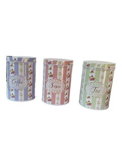 Metal Storage Boxs Set - 3pcs Multicolour 15cm
