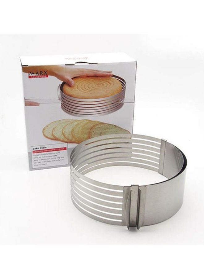 قالب تقطيع الكيك مكون من شرائح من الستانلس ستيل قابلة للتعديل فضي 7.8X3.4بوصة - Image 1