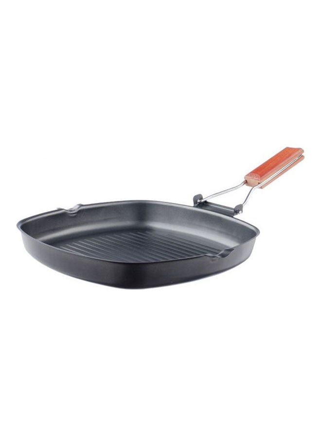 مقلاة شواء تيفال بمقبض خشبي لون أسود 28سم - Image 1