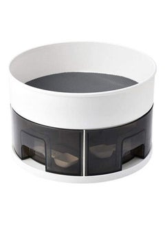 2 Tier 360 Degree Rotating Lazy Susan Turntable Cabinet Organizer Spice Rack Multicolour
