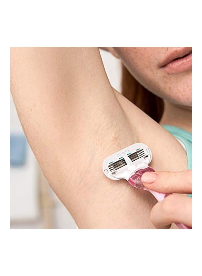 طقم شفرات حلاقة للبشرة الحساسة للنساء للاستخدام مرة واحدة من 3 قطع وردي/ أبيض - Image 5