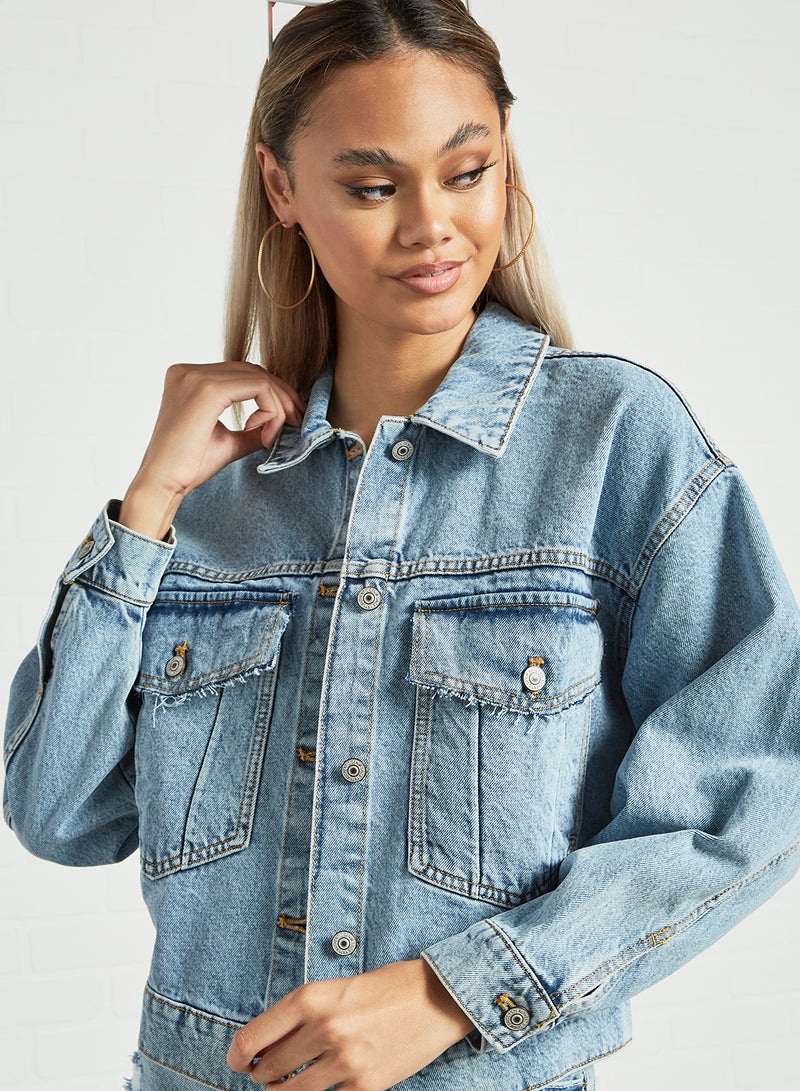 Pimkie Oversized Jacket Blue  - Image 4