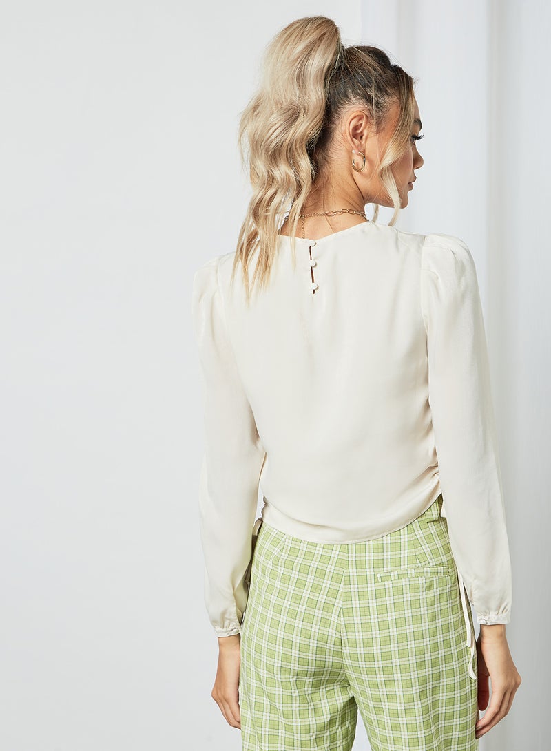 Pimkie Ruched Detail Top Off-White  - Image 2
