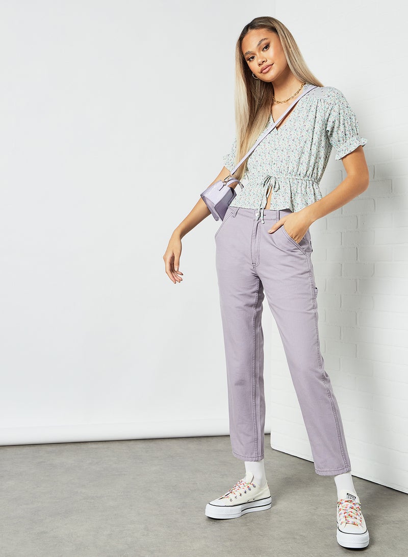 Pimkie - Floral Print Top Green-AOP - Image 1