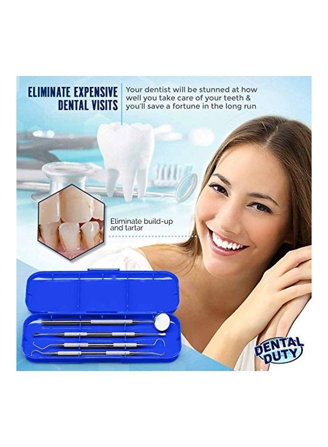 Dental Duty Stainless Steel Calculus and Plaque Remover Set Silver/Blue - Image 1