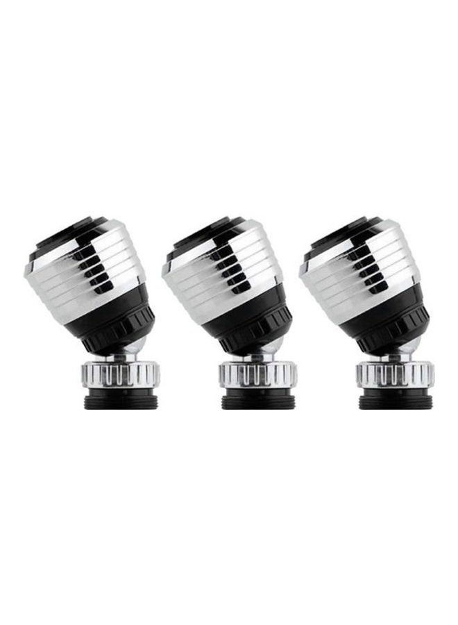 Generic Faucet Filter Aerator Sprayer Sink 360 Swivel Water Tap Saving For Kitchen Bathroom Set Of 3 Silver/Black 8X3.8X8.6cm  - Image 1