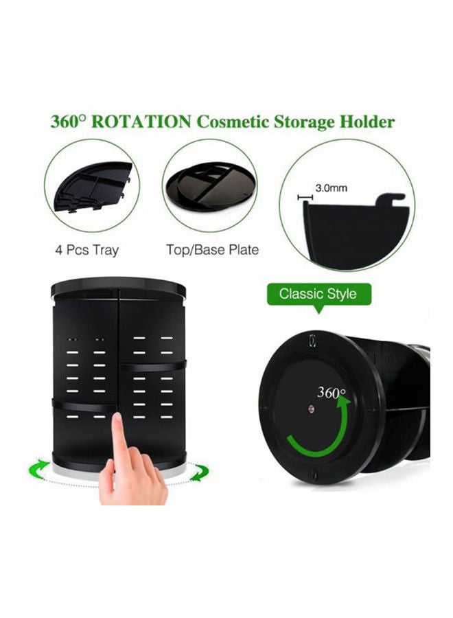 Generic - 360 Rotating Makeup Organizer Storage Holder, Adjustable Make Up Caddy Spinning Bathroom/Vanity Countertop Shelf, Save Space Carousel Cosmetic Accessries Display Case Black - Image 1