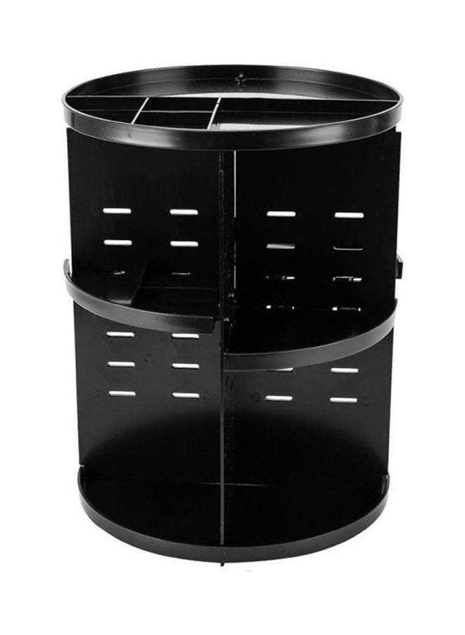 صندوق تخزين مستحضرات التجميل متعدد الوظائف قابل للتعديل والدوران بزاوية 360 درجة ، ذو سعة كبيرة أسود - Image 1