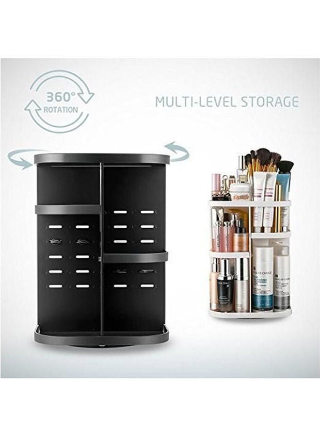 صندوق تخزين مستحضرات التجميل متعدد الوظائف قابل للتعديل والدوران بزاوية 360 درجة ، ذو سعة كبيرة أسود - Image 2