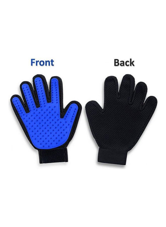 Generic (One Pair)Pet Hair Remover Grooming Glove Gentle And Efficient Massage Tool With Enhanced Five Finger Design Massage Brush For Dogs And Cats Blue/Black - Image 2