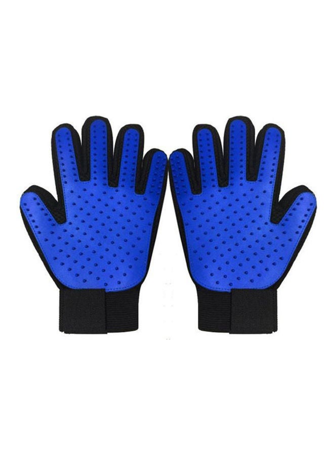 Generic (One Pair)Pet Hair Remover Grooming Glove Gentle And Efficient Massage Tool With Enhanced Five Finger Design Massage Brush For Dogs And Cats Blue/Black - Image 1